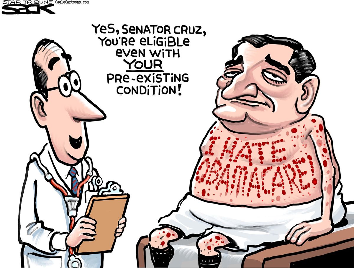 Political cartoon U.S. Ted Cruz ObamaCare | The Week