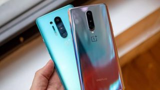 OnePlus 8 side by side with the OnePlus 8 Pro