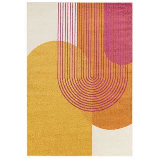 Colourful pink and yellow rug
