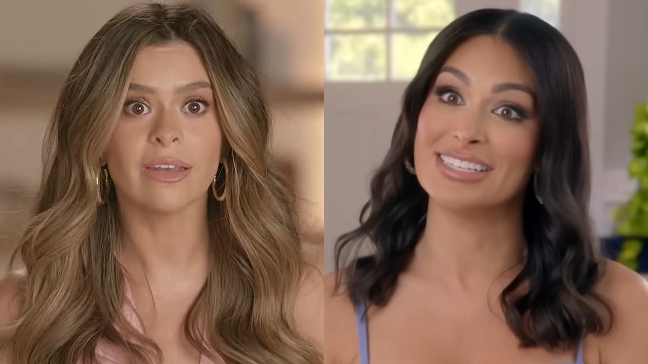 In side-by-side images, Taylor Frankie Paul is shown on The Secret Lives of Mormon Wives, and Ashley Iaconetti is shown on The Real Housewives of Rhode Island.