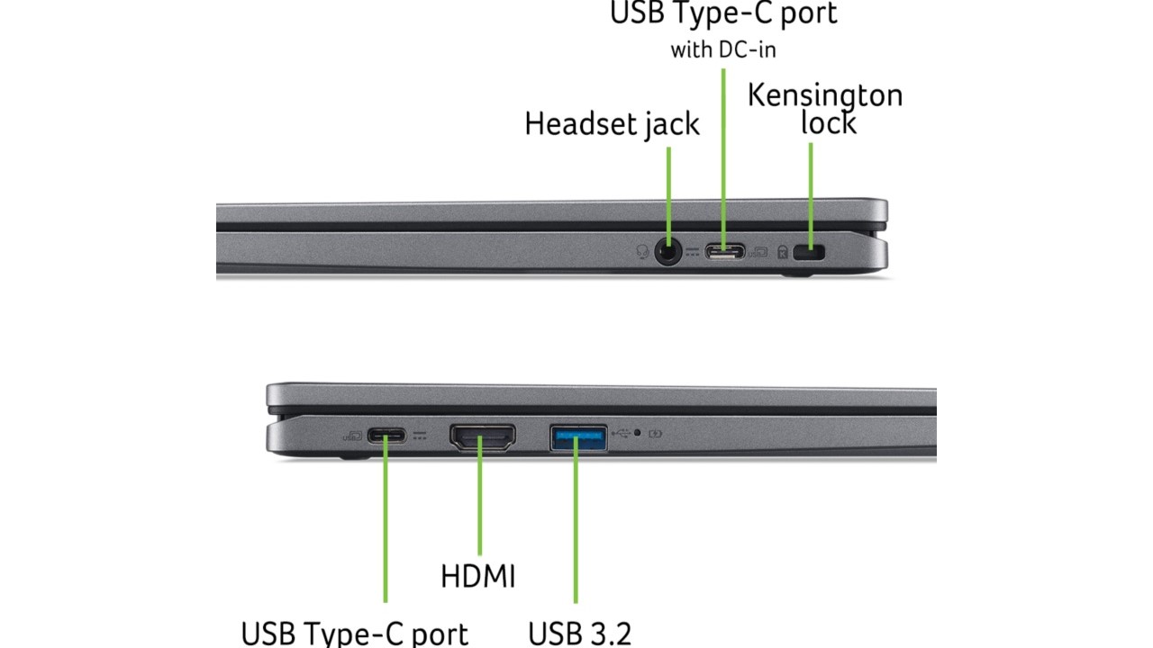 side views of black chromebook