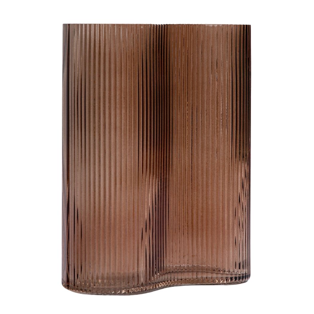 Smoked Ribbed Vase