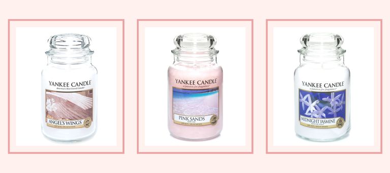 Image of three of the best Yankee candle scents on template background