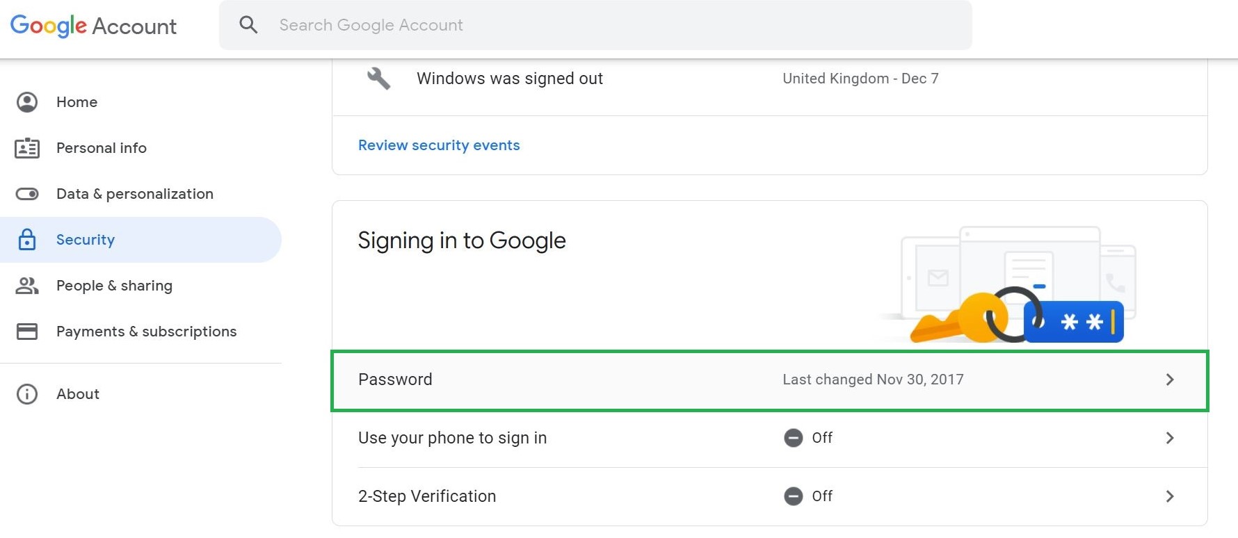 Шаг 3. Как изменить пароль в Gmail