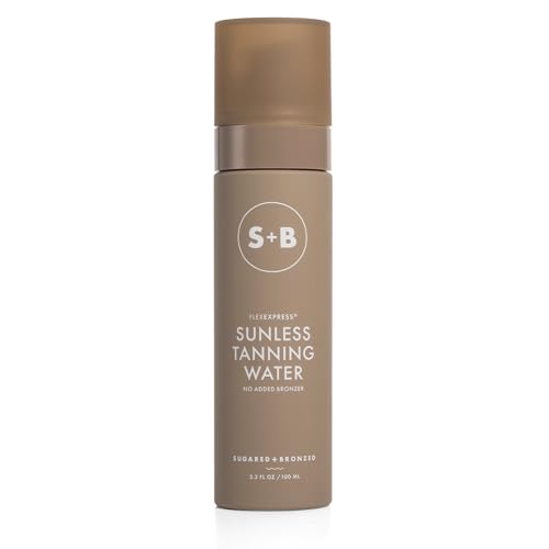 Sugared + Bronzed Sunless Tanning Water, Flexexpress Self Tanner Spray for Face, Hydrating Botanical Formula for a Natural-Looking Tan, Suits All Skin Tones, Vegan, Cruelty Free, 4 Fl Oz