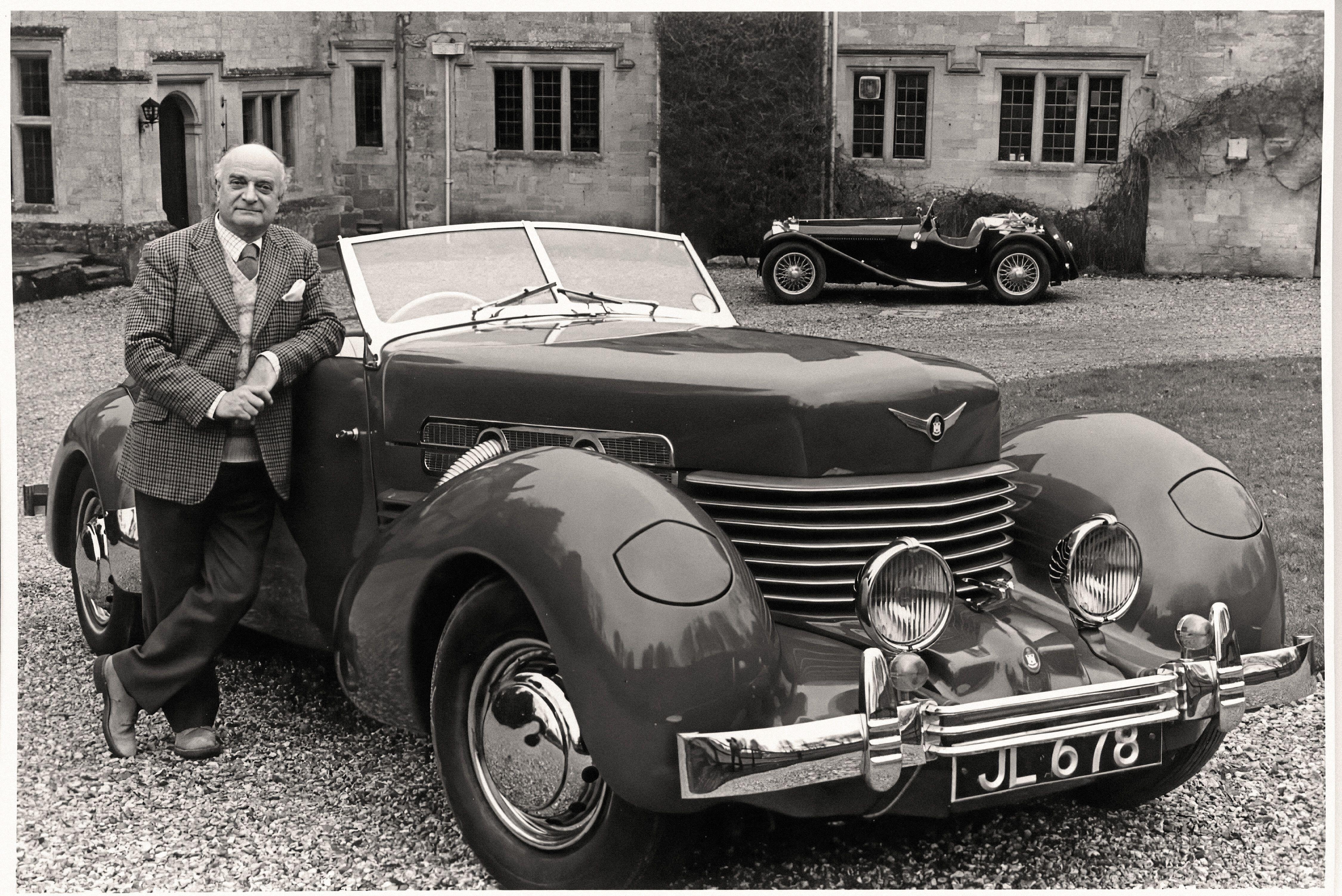 James Leasor with his Cord and SS100 - Vintage car picture