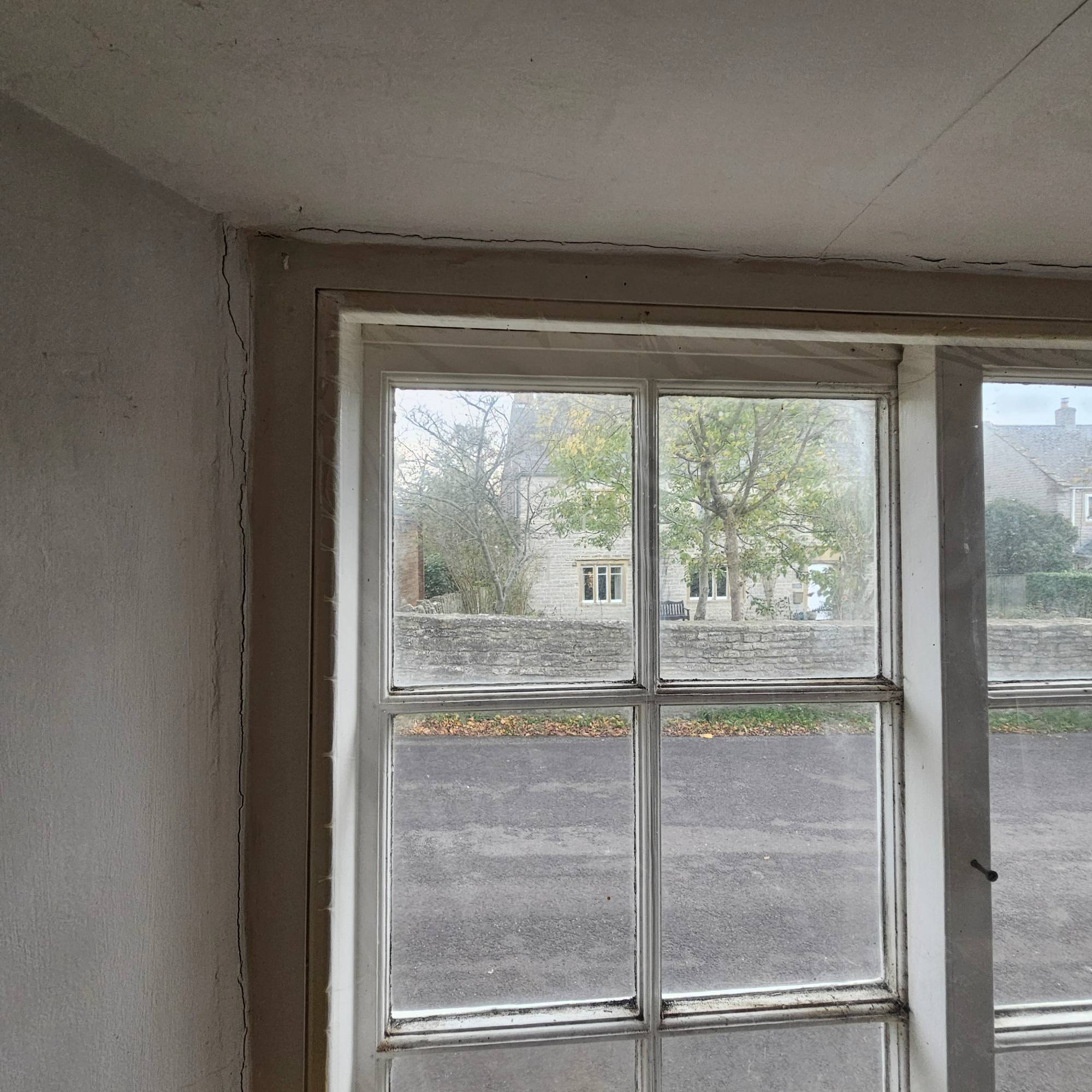 secondary film glazing on old wood window