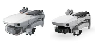 The leaked DJI Mini SE drone (left) and the DJI Mavic Mini