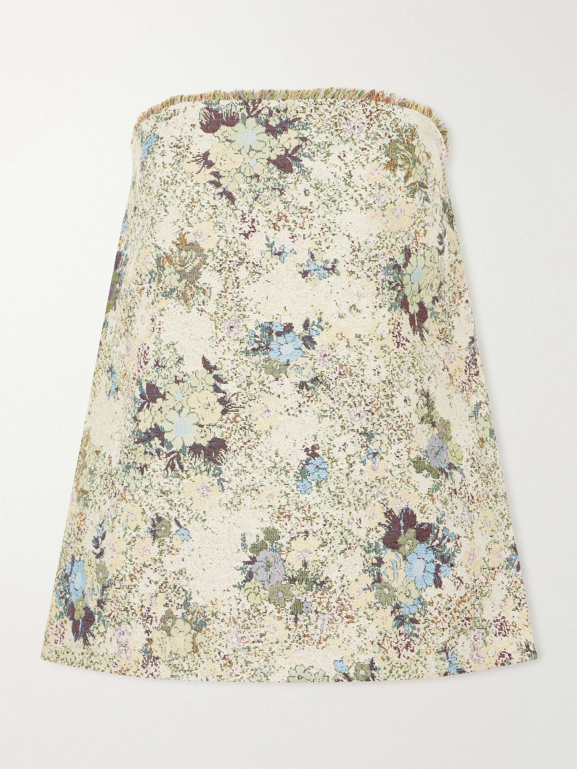 Whitney Strapless Floral-Jacquard Bustier Top
