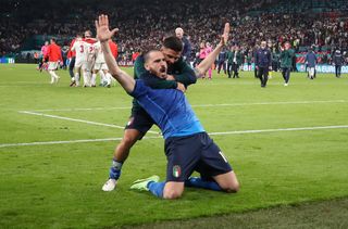 Italy’s Leonardo Bonucci celebrates victory