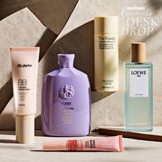 Beauty Desk Drop products for April 2023 including Oribe shampoo, Monday Muse The Powder, Dr Jart BB Serum and Loewe Perfume