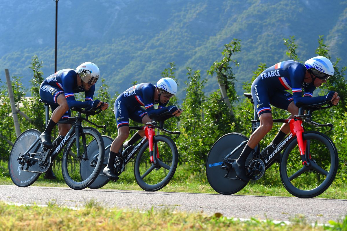 Bruno Armirail, Benjamin Thomas and Alexis Gougeard of France in the Team Relay