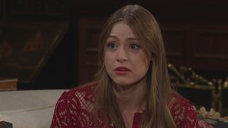 Hayley Erin as Claire surprised in The Young and the Restless