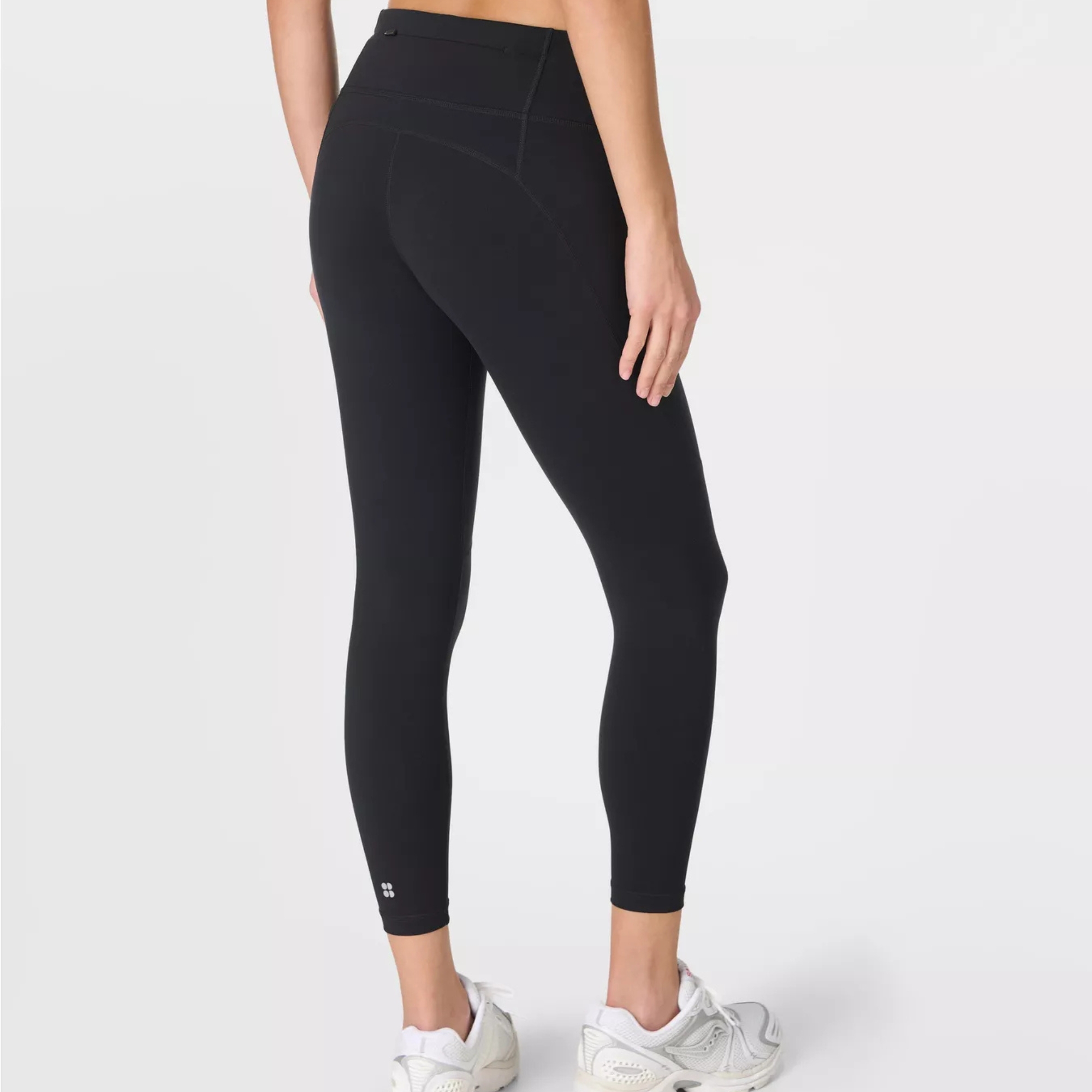 Product shot of Sweaty Betty Power Leggings in black 7/8 length as featured in a review.