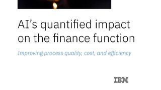 White background with black text that says AI’s quantified impact on the finance function