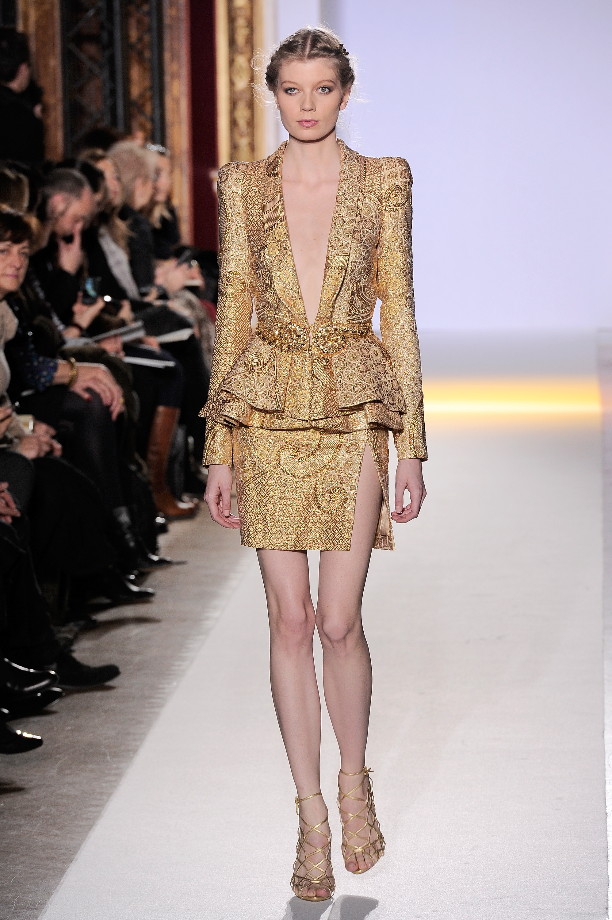 Zendaya's vintage skirt suit on the Zuhair Murad Spring 2013 Couture runway