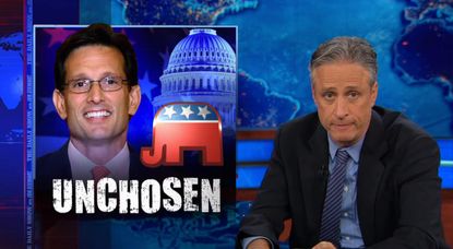 Jon Stewart, for one, is underwhelmed by Eric Cantor's stunning downfall