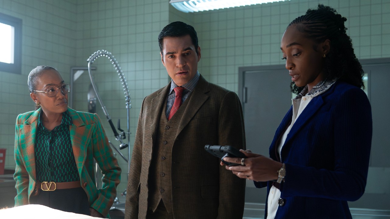 Amanda, Will, and Faith in the morgue on Will Trent.