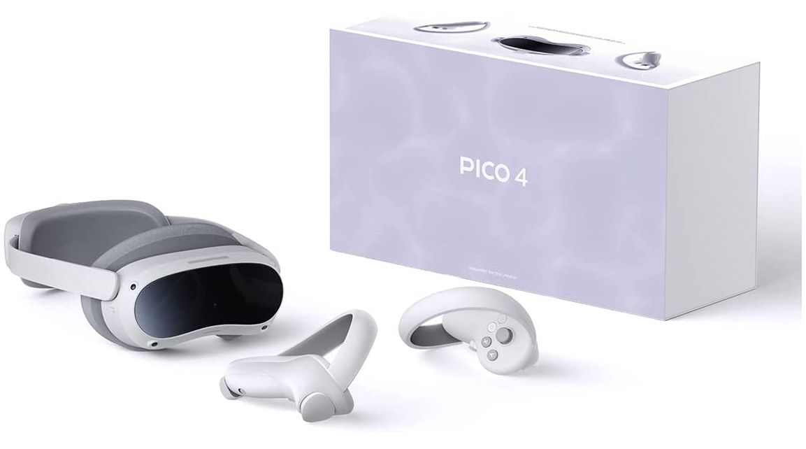 The ByteDance Pico 4 VR headset with box
