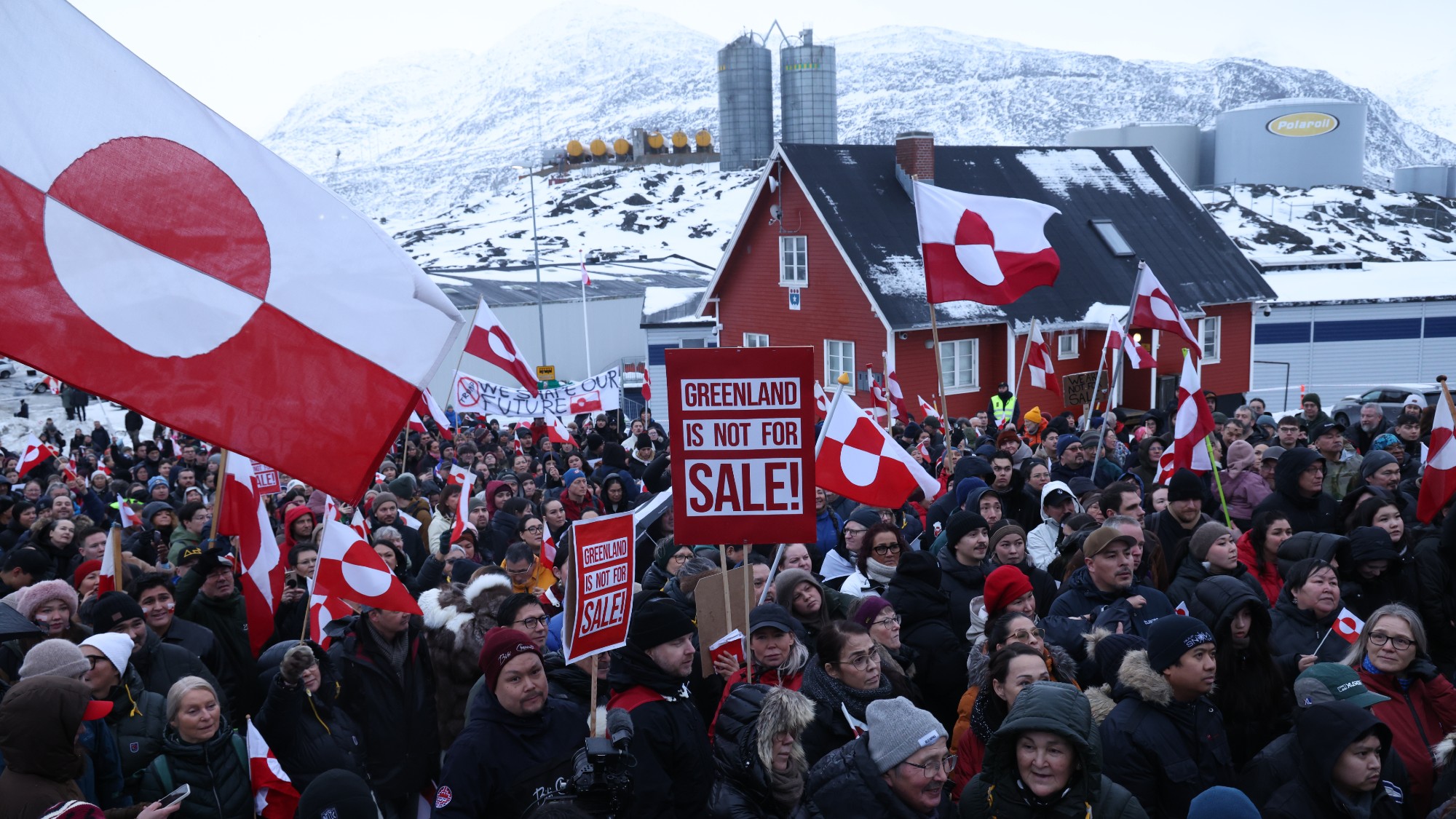 People in Greenland protest against Donald Trump's demands to take over the island