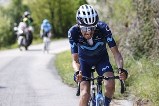 Ivan Sosa (Movistar) attacking during the Vuelta Asturias