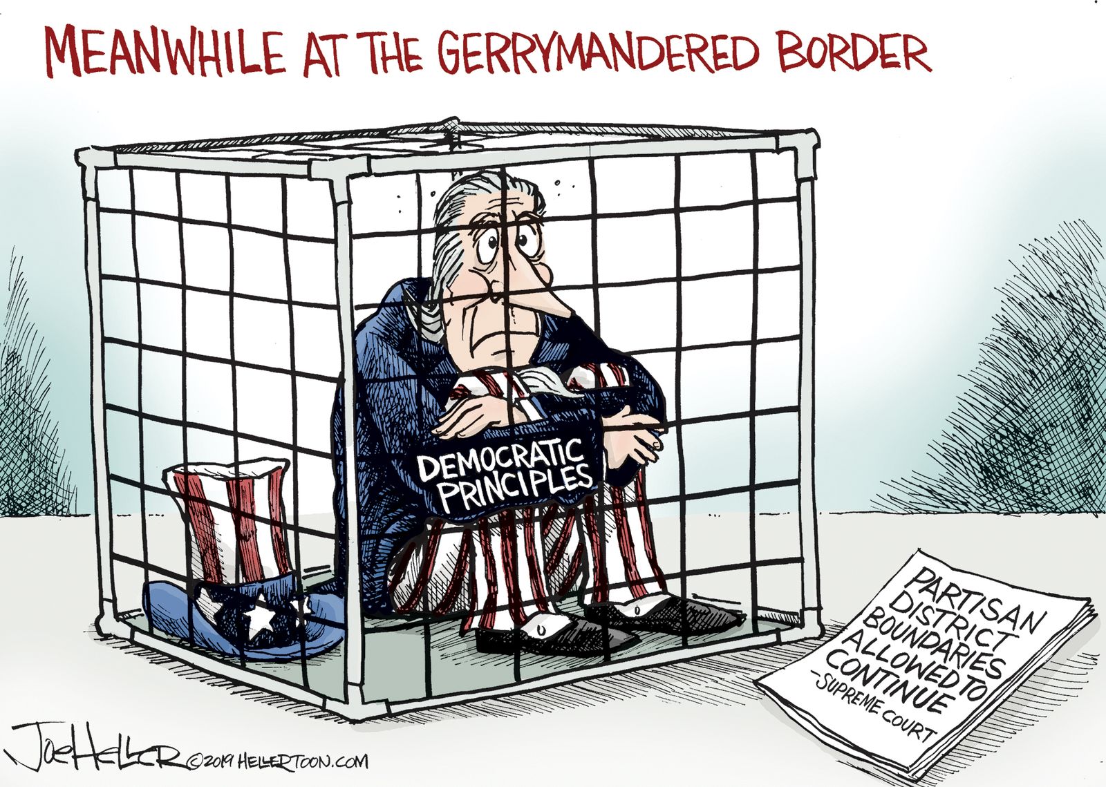 Political Cartoon U.S. Gerrymandering Border Cages Immigration | The Week