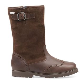 Toasty, Brown leather girls zip-up water resistant boots