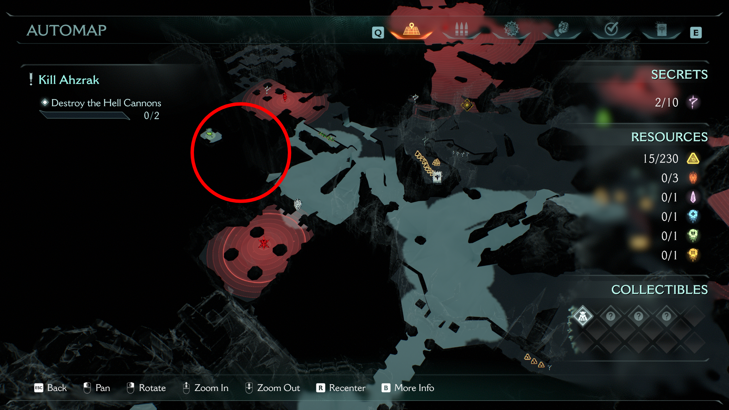 Doom: The Dark Ages The Forsaken Plains secrets and collectibles - The Cyber Demon collectible toy on a floating island off the side of the map.