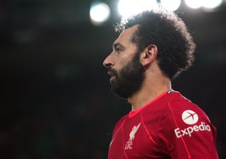 Liverpool’s Mohamed Salah during the Premier League match at Anfield, Liverpool. Picture date: Wednesday February 23, 2022