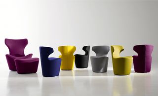 Bold colour arm chairs