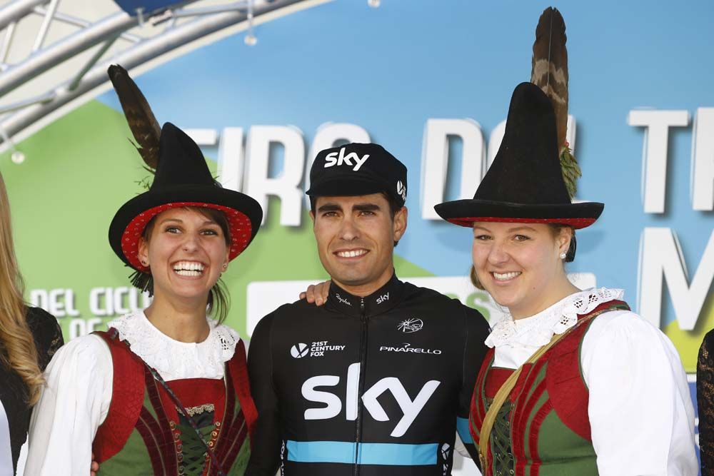 Mikel Landa (Team Sky) with the podium