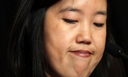 It is not looking good for Michelle Rhee: USA Today uncovered a suspicious pattern of changed test scores that occurred during the former Washington, D.C., chancellor's tenure.