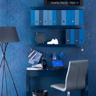 midnight blue home office