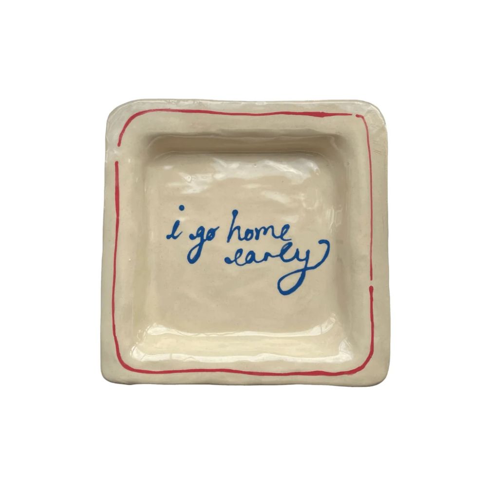 I Go Home EarlyTrinket Tray Red and Blue