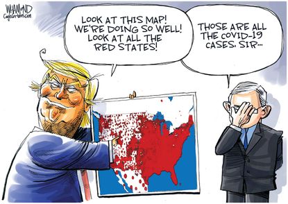 Political Cartoon U.S. Trump Fauci coronavirus