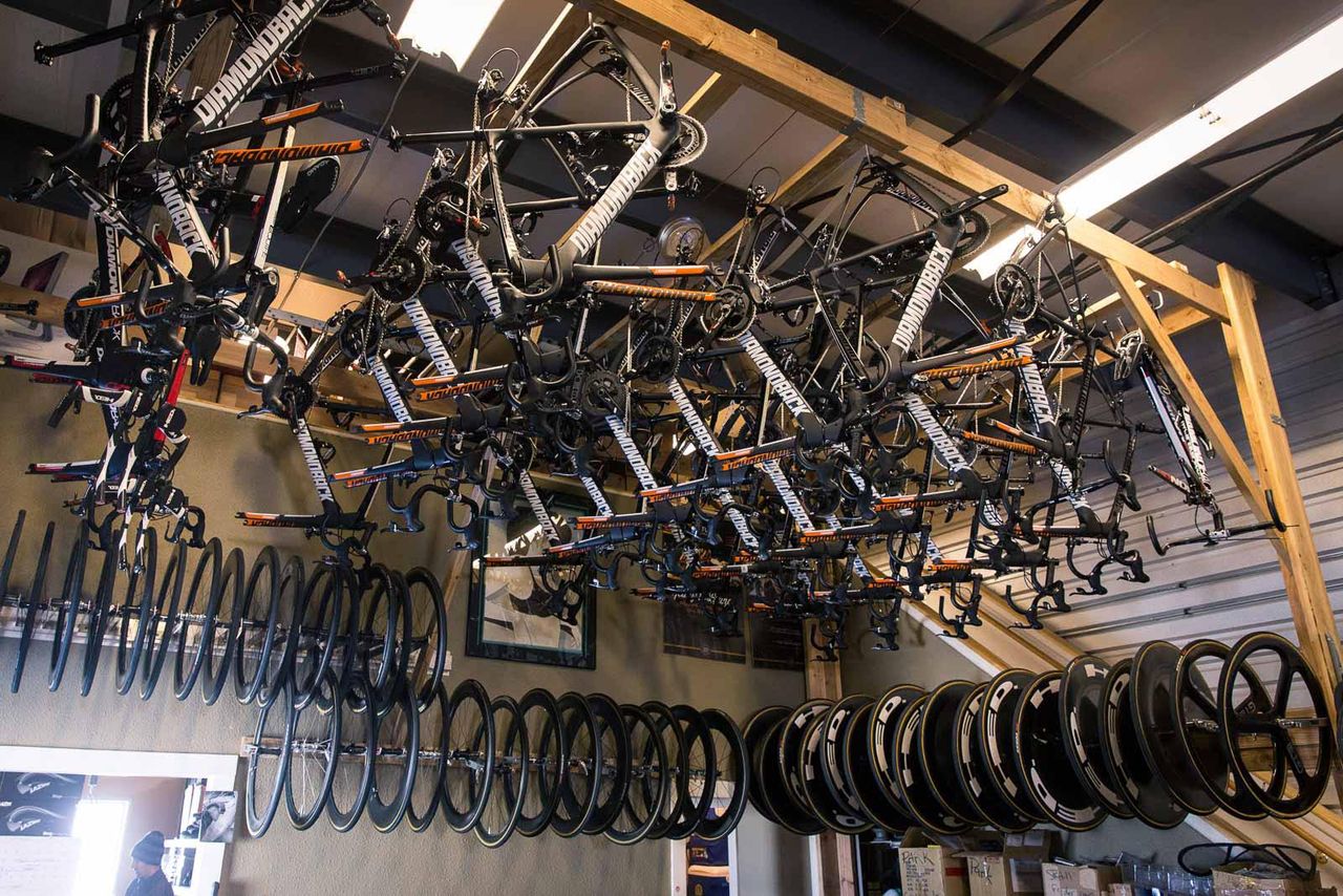 The mechanics of Rally Cycling have been busy building the team&rsquo;s 2017 Diamondback team bikes.