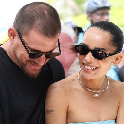 Channing Tatum and Zoë Kravitz attend the Lenny Kravitz Hollywood Walk of Fame Star Ceremony on March 12, 2024 in Hollywood, California