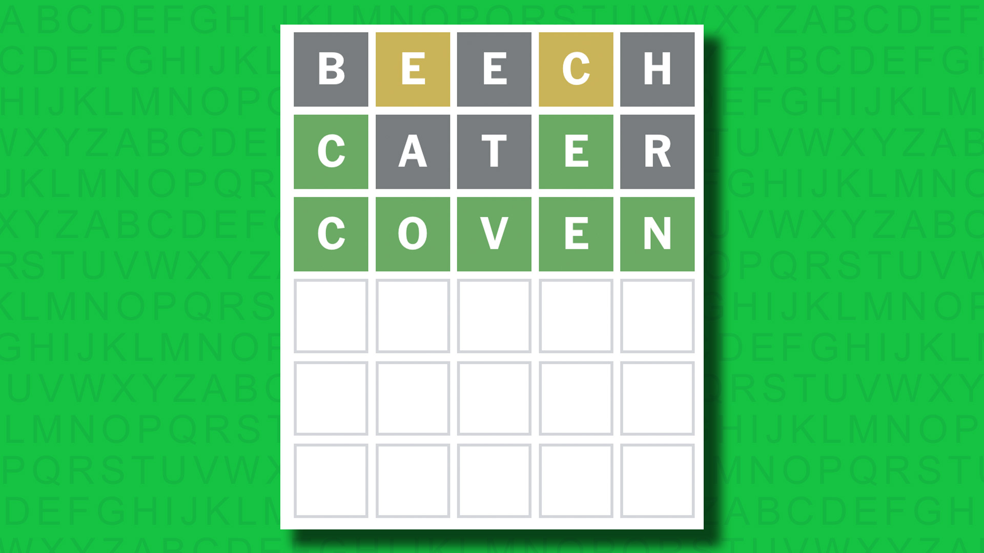 NYT Wordle answer for game 1555 on a green background