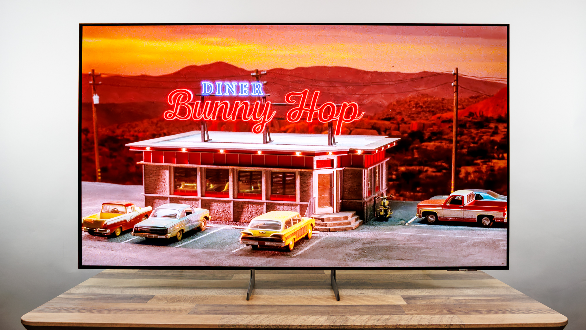 Samsung S85H OLED TV on a desk