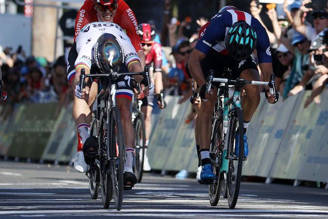 Peter Sagan (Bora-Hansgrohe) gets the win on the opening stage of the 2019 Tour of California in Sacramento