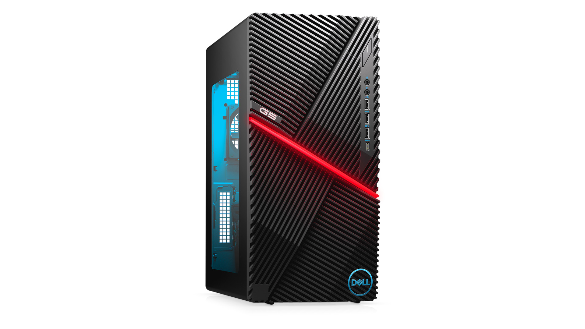 A Dell G5 gaming desktop PC against a white background