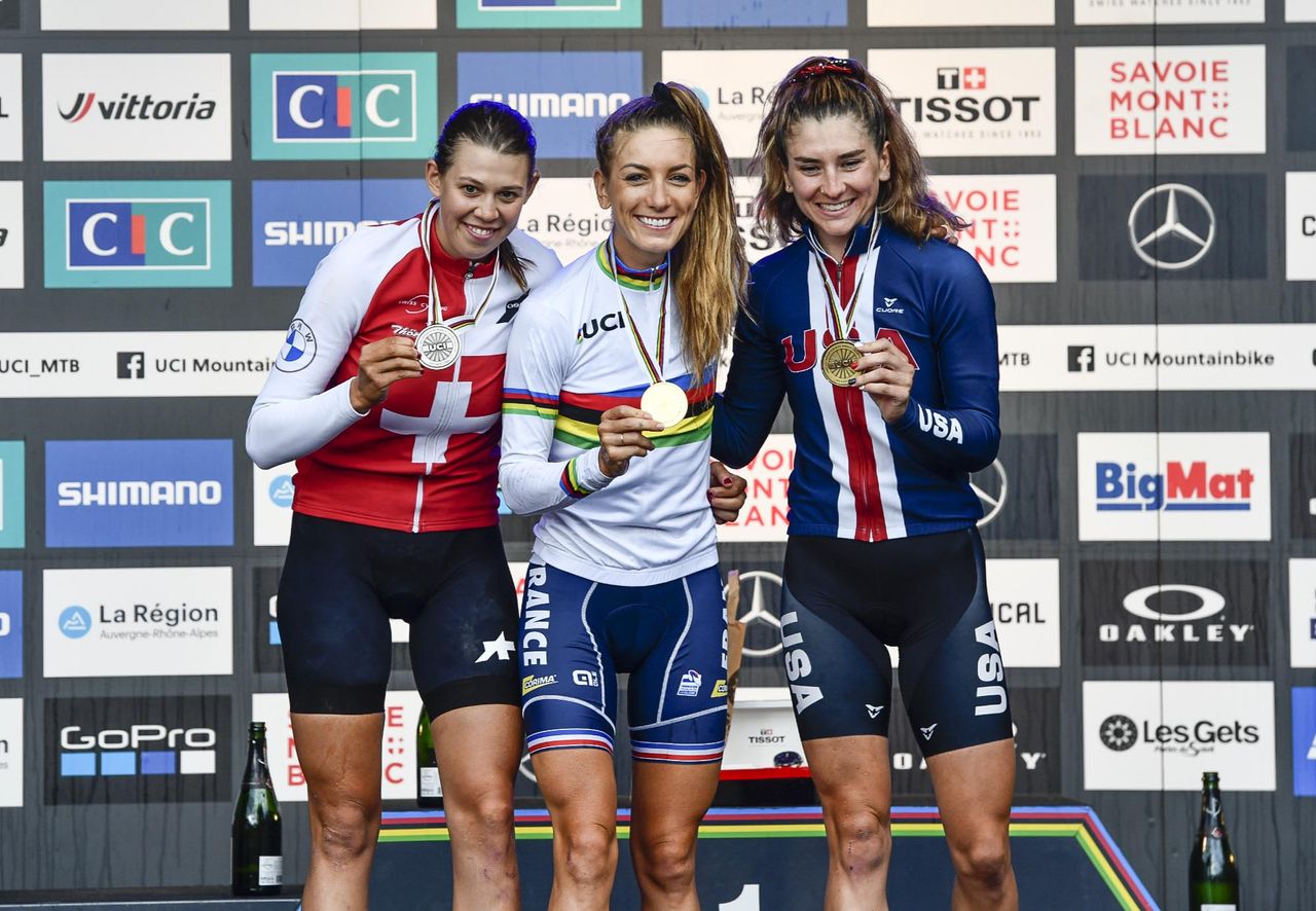 L to r: Alessandra Keller, Pauline Ferrand Prevot, Gwendalyn Gibson