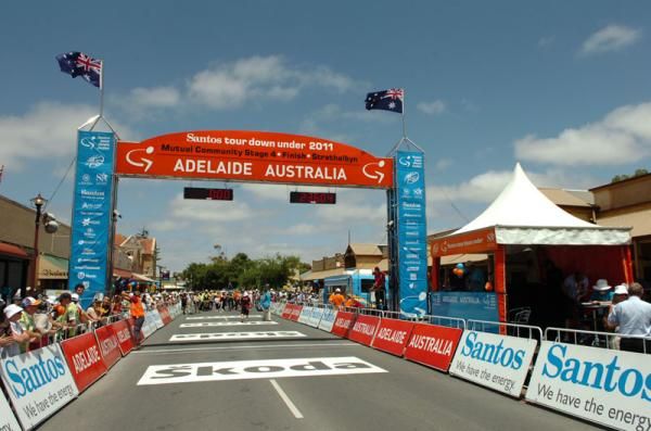 The finish at stage 4 of the Tour Down Under