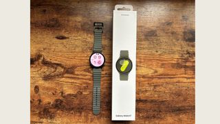 Ciara McGinley's Samsung Galaxy Watch 7 sitting on wooden table