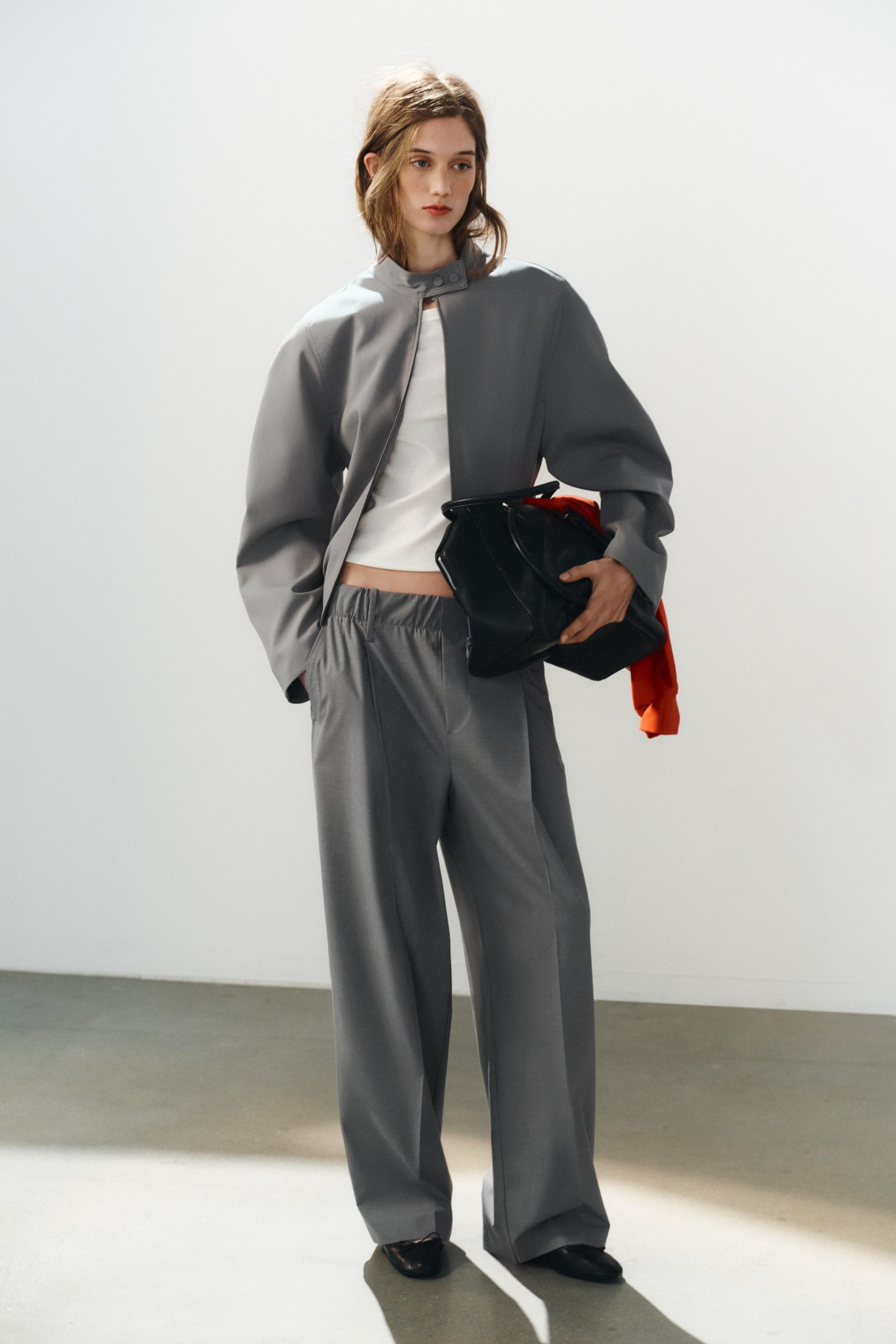 Jacket With Voluminous Sleeves - Light Grey - Xs