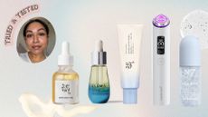 Aleesha skincare routine next to a 'tried & tested' badge