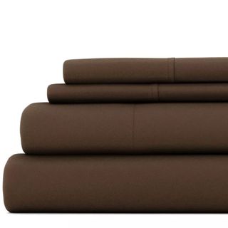 Chocolate brown polyester bed sheets