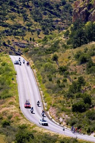There was plenty of daylight between the early lead group and the peloton.