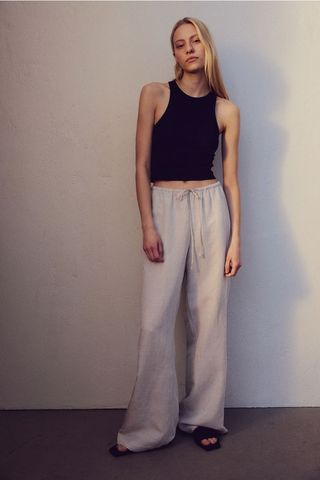 Linen-Blend Pants