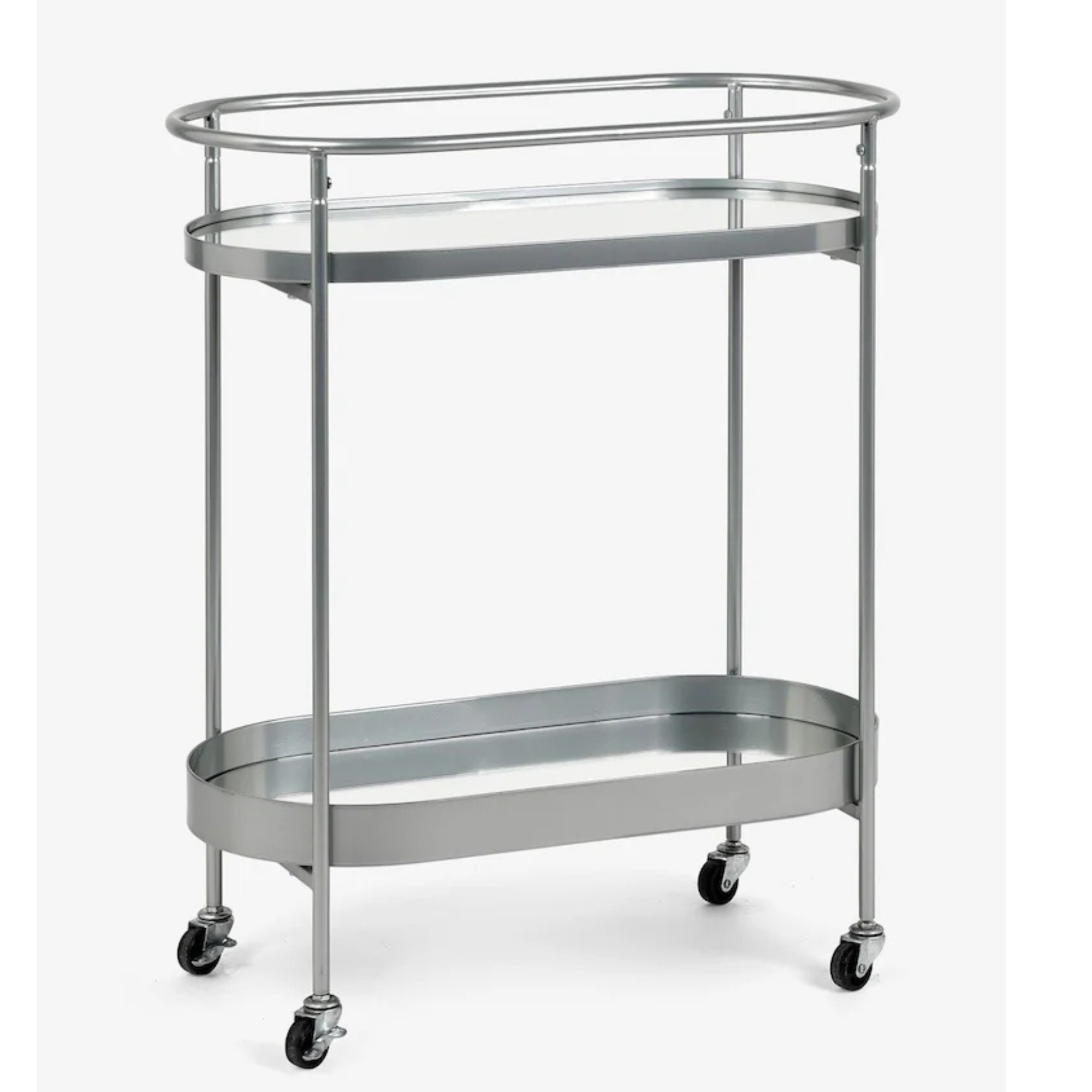 Silver Oval Drinks Trolley